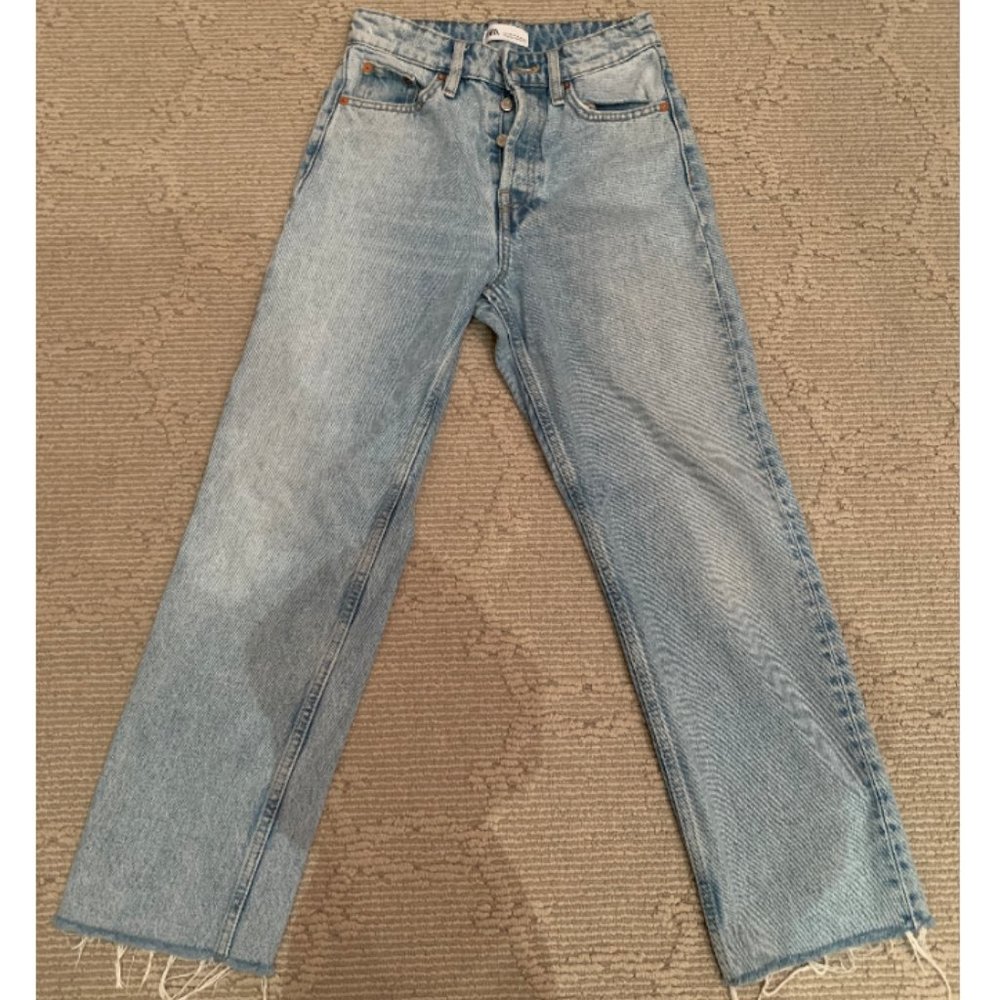 Zara, High-Rise Straight Leg Jeans, Size 34